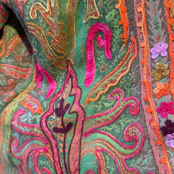 Soft Surroundings Embroidered Kimono Women's, Large, Wool Blend - Picture 7 of 7